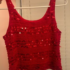 Vintage Red Sequin tank top.